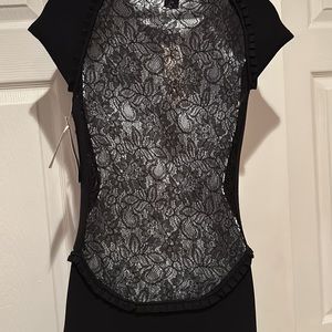 NWT French Connection Women's Lace Back Dress - Above knee, mini | Black | Sz8
